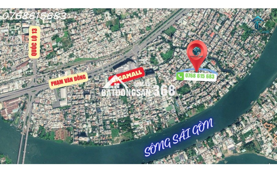 Bán biệt thự ven sông kề Gigamall Phạm Văn Đồng, Thủ Đức: 129m2, 3 tầng, 6PN, 16.5 tỷ - Sổ hồng, giá tốt, ở ngay!